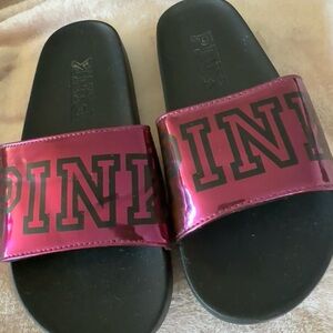 VS Pink Slide Sandals Size Small